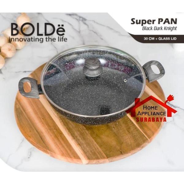 HL945 BOLDe Super Pan 2 Ear Granite Wok Pan 30CM Black Dark Knight - Wajan Kuping Granit 30 CM