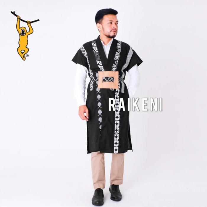 RAIKENI Kimono Karemba Panjang | Kimono Batik Tenun Unik | Outer Batik Tenun | Vest Etnik | Kimono B