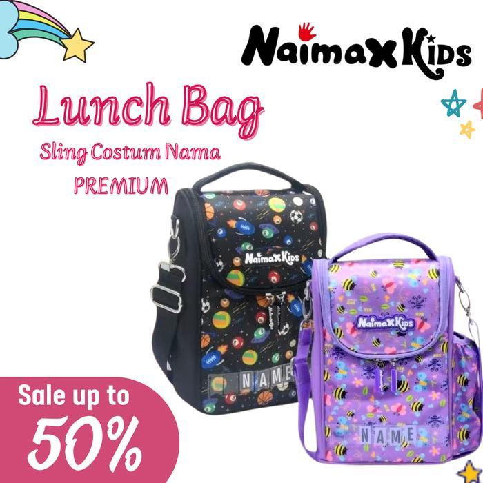 Ada Stok Naimax Kids Sling Lunch Box Lunch Box Custom Nama Anak Lucu & Unik