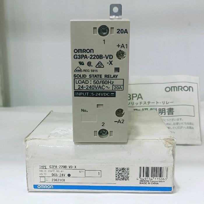OMRON SSR G3PA-220B-VD-X 20A INPUT 5-24VDC