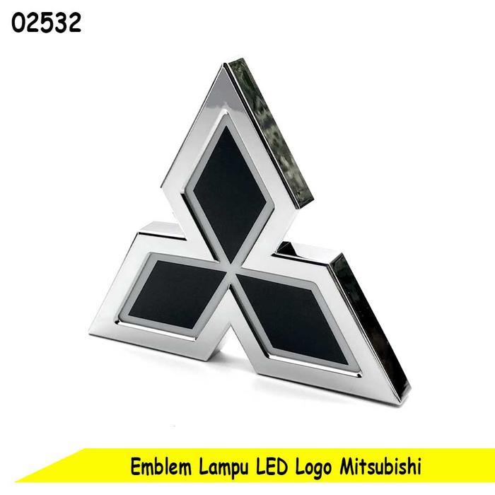 HIGH QUALITY Emblem Mobil Lampu Car Logo LED Mitsubishi Emblem LED 5D