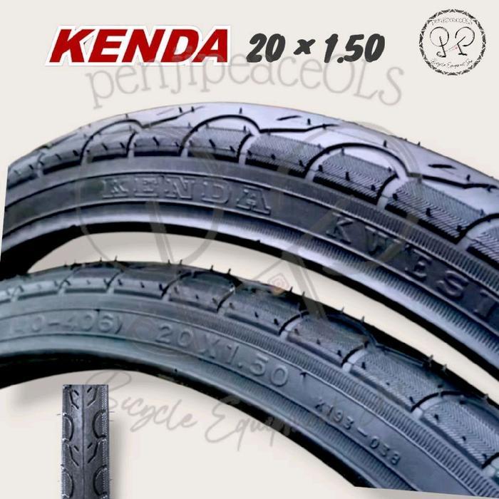 ban luar 20 x 1.50 / 1.75 kenda kwest / slick hitam polos dan menyala dalam gelap murni lipat ecosmo