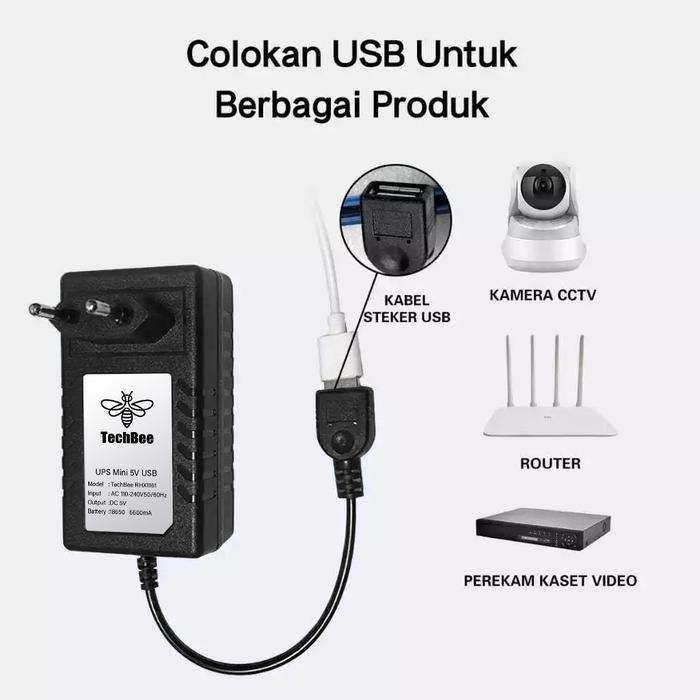 Ups Mini Usb 5V 2A Adaptor Power Cctv 6600Mah Mini Ups Untuk Ip Camera System Cadangan