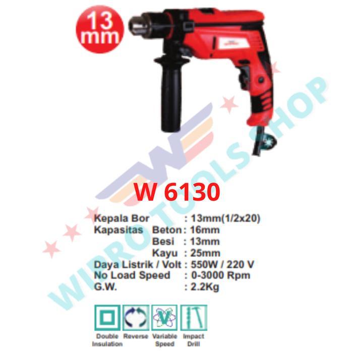 Wipro Mesin Bor Tangan / Bor Listrik Impact 13Mm W6130