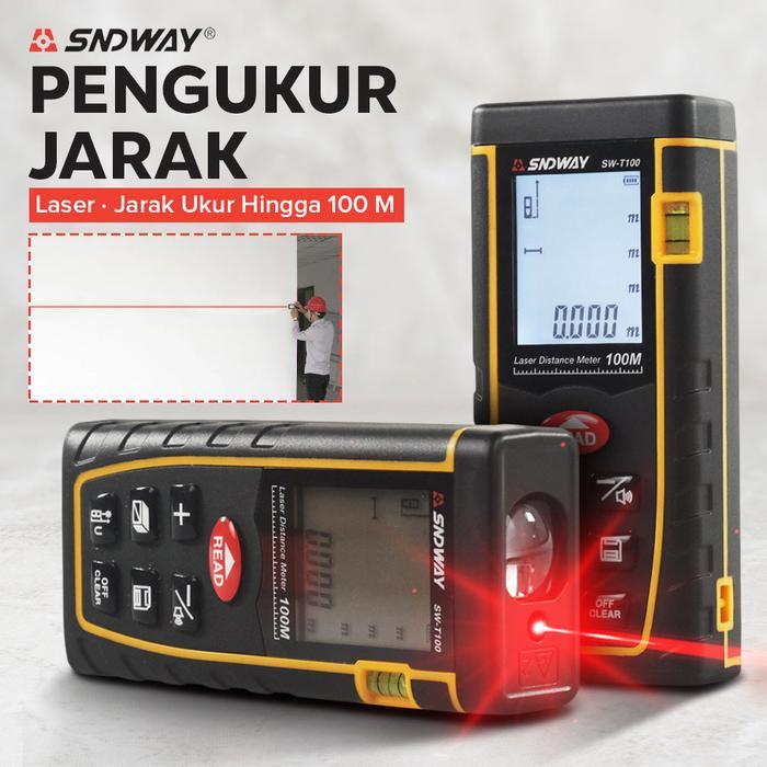 Pengukur Jarak Laser 100M / Meteran Laser Mengukur Jarak Dan Volume