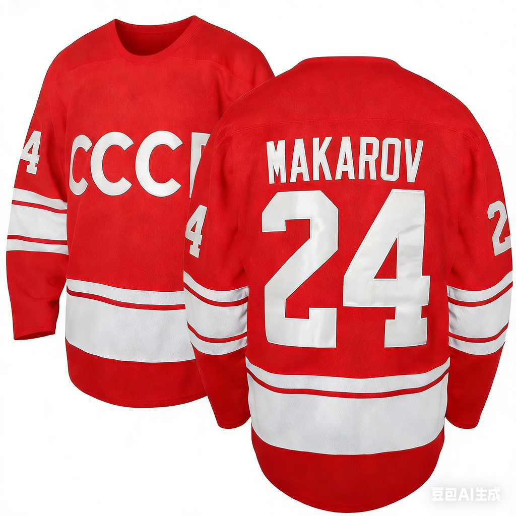 JERSEY HOKI - MERAH DENGAN AKSEN PUTIH JERSEY ATLETIK ANTIK UNTUK PENGGEMAR & KOLEKTOR HOKI JERSEY A