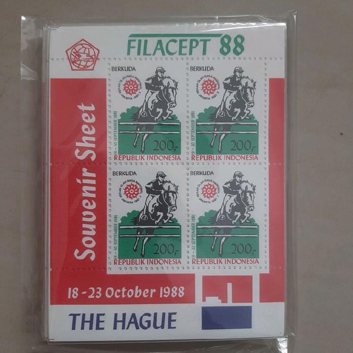 Perangko Filacept 1988 The Hague seri berkuda sheet 4 prangko