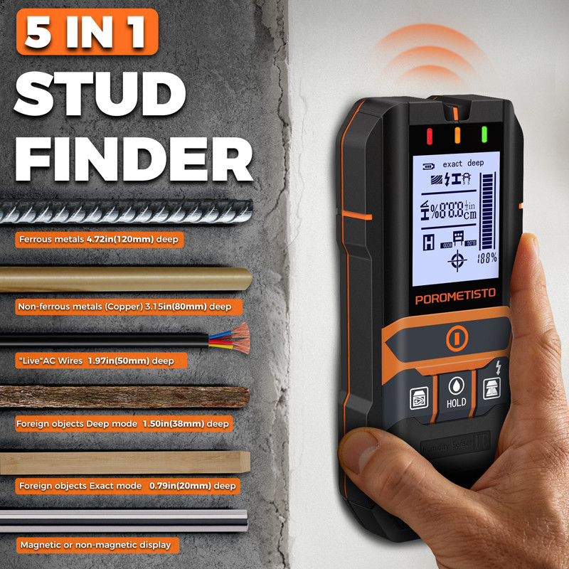 2in1 Stud Finder Wall Scanner Wood Moisture Meter Metal Detector Stud Wood Finder Humidity Tester