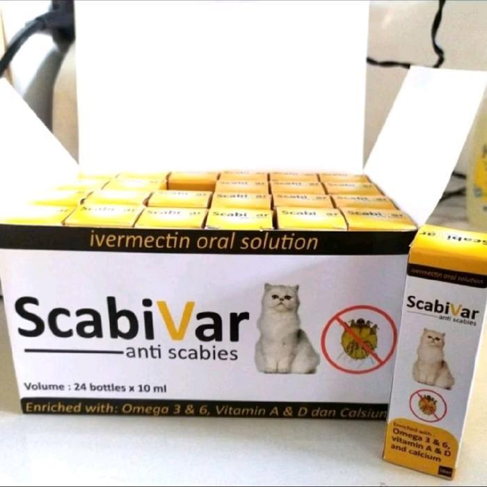 Scabivar Obat Scabies Kucing Oral 10ml - Obat Kutu Scabies Minum