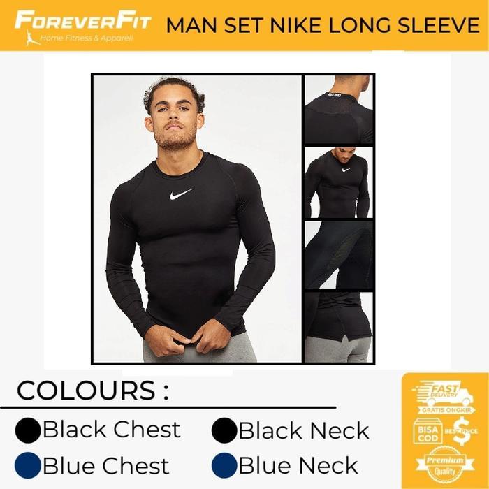 Promo Baselayer Manset Nike Long Sleeve Original Atasan Lengan Panjang Pria Original