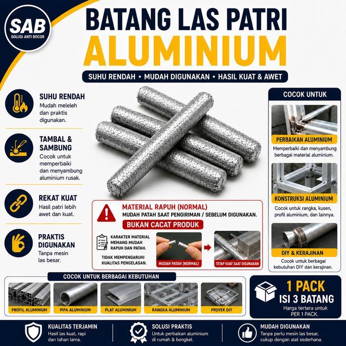 SALE 1 Pack Las Patri Alumunium Bakar Tambal Bolong Sambung Alumunium Las Patri