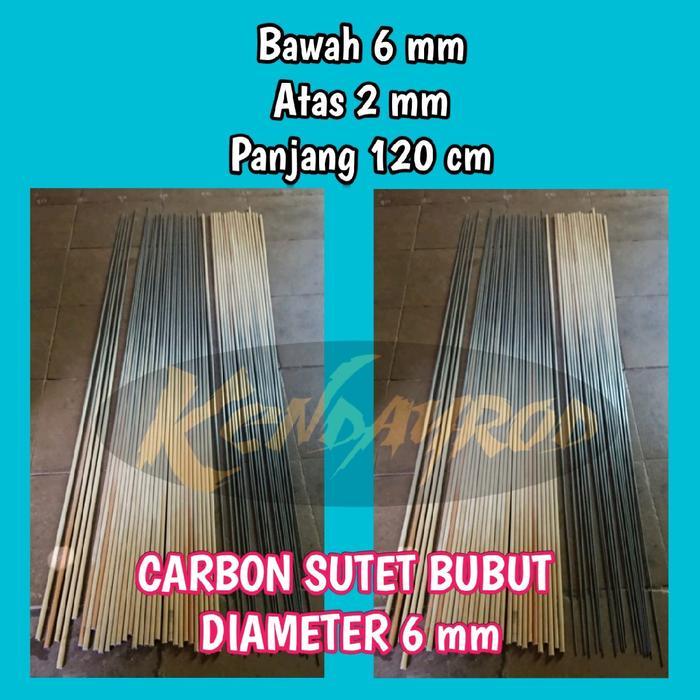 Carbon sutet bubut 6mm 120cm Joran Pancing