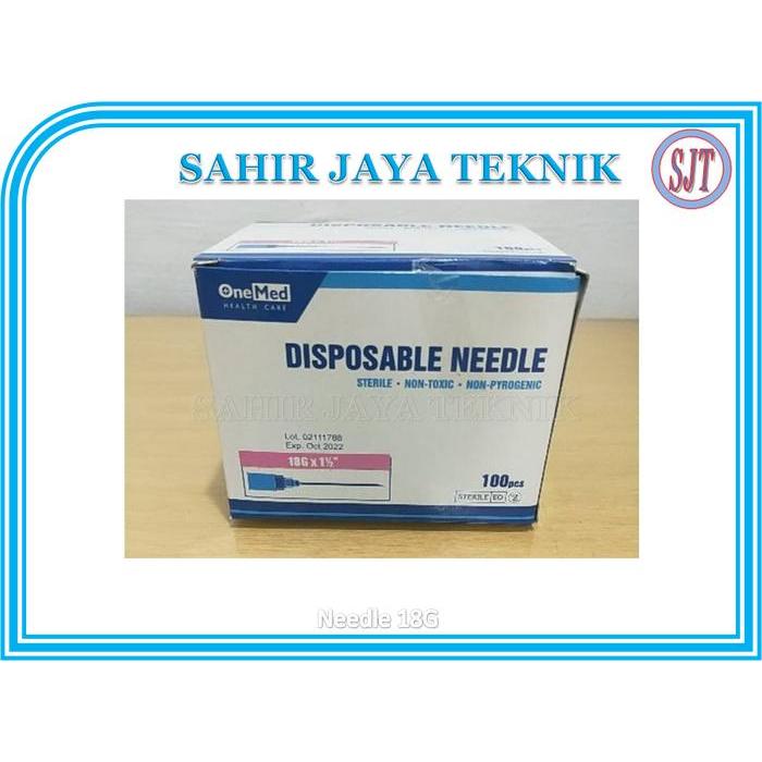 Disposable Needle Onemed 18G Jarum Suntik Sekali pakai isi 100pcs