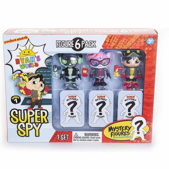 Ryan's World Toys Figure Super Spy 6 Pack Ryan World 6 Figure Ryan Toy