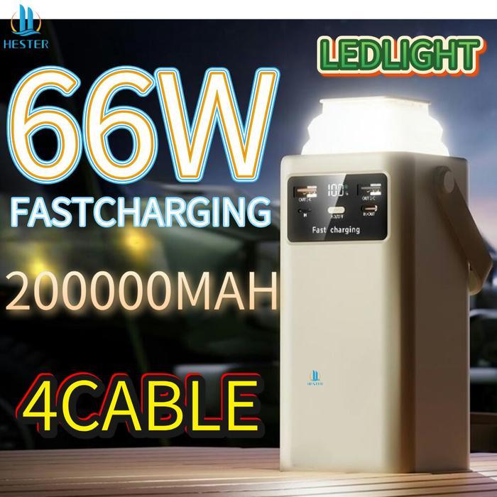 HESTER 66W powerbank 200000mah power bank original asli powerbank 100000mah large capacity power