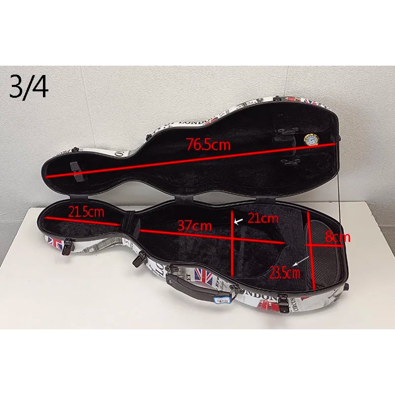 Violin ase With Bag Fixed 44 34 arbon Fiber Violin Box Double Shoulder Strap Spetral Bag Lok