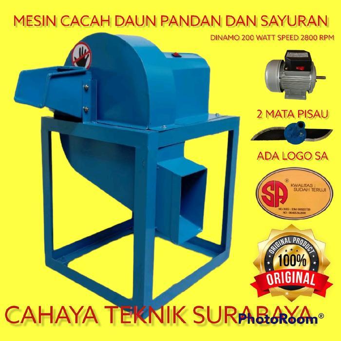 Mesin cacah rumput pakan ternak lengkap Dinamo/Mesin Chopper pencacah rumput Dan daun pandan