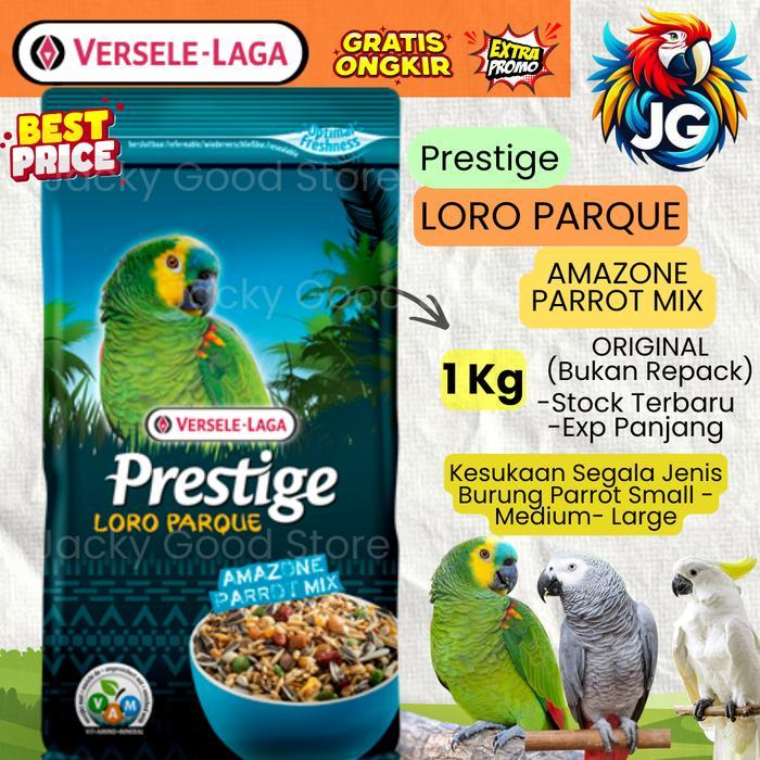 Preste Amazone Parrot Mix 1kg Loro Parque PREMIUM Versele-laga Pakan Burung Amazone, BFA. African
