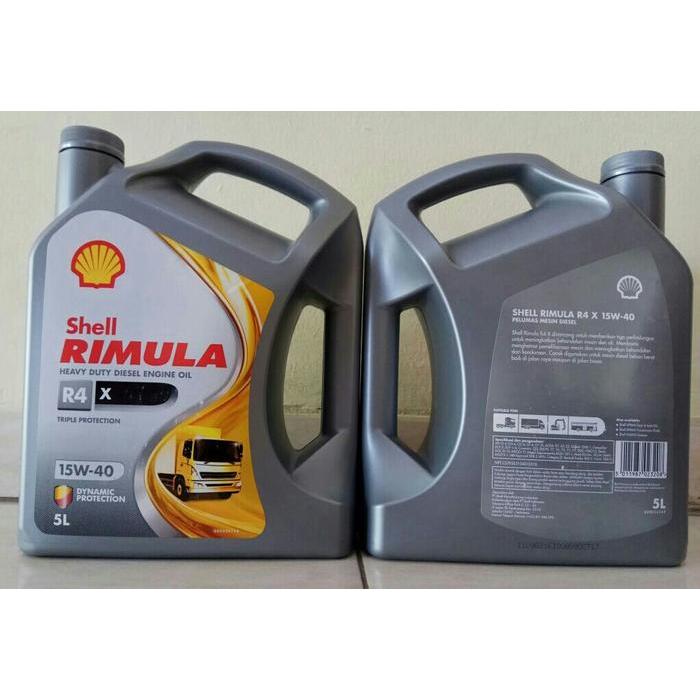 new Oli Diesel / Oli Mobil / Oli Mesin SHELL RIMULA R4X 15W-40 @5 Liter
