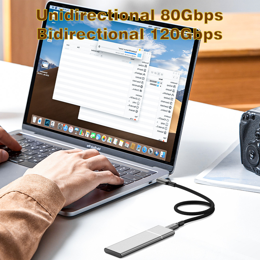 UGOURD 80Gbps Thunderbolt 5 Cable Certified Chip USBC Thunderbolt5 2m 0.3m 120Gbps 240W 16K for