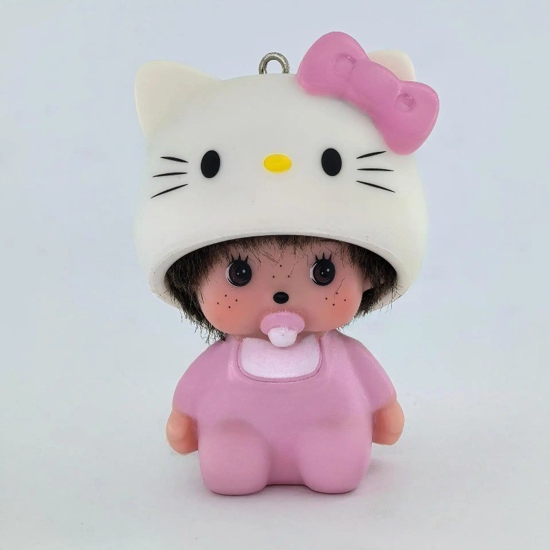 Hello Kitty Keychain Phone Case Accessories Monchhichi Keychain Cartoon Cute Anime Female Products