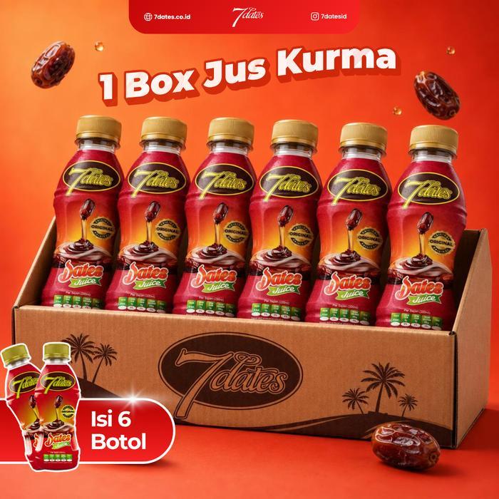 Jus Kurma 7Dates box isi 6 botol kemasan 200ml. 7Dates Sepcial Box isi 6 botol