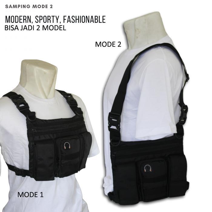 Tas 2 Tali Chest Bag Depan Dada Vest Rompi Pelindung Dada