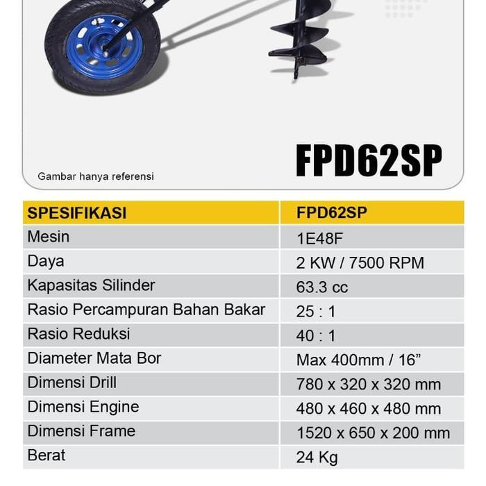 TERLARIS Mesin Bor Tanah FIRMAN FPD62SP Earth Auger Drill FPD 62SP FPD-62SP READY