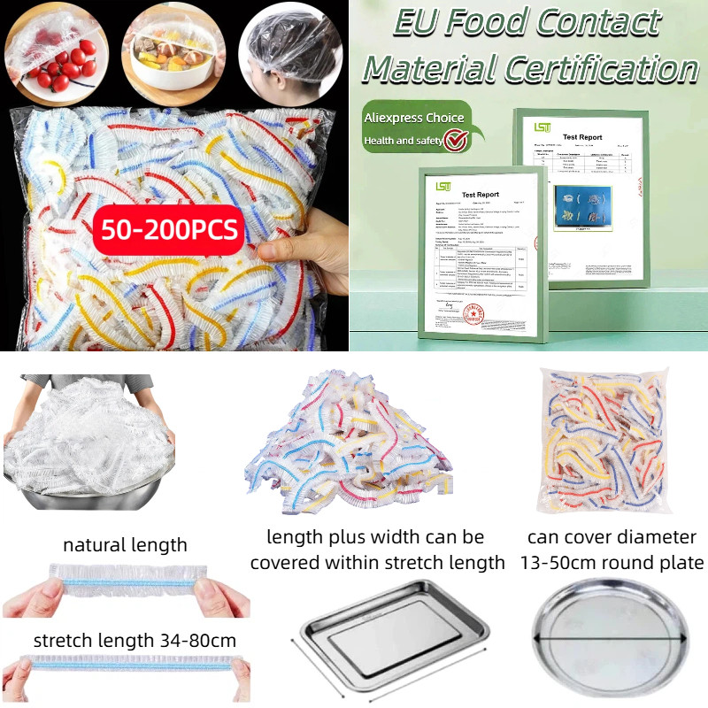 Disposable Food Cover Food Grade Home Fruit Vegetable Saran Wrap Storage Bag Elastic Plastic Wrap