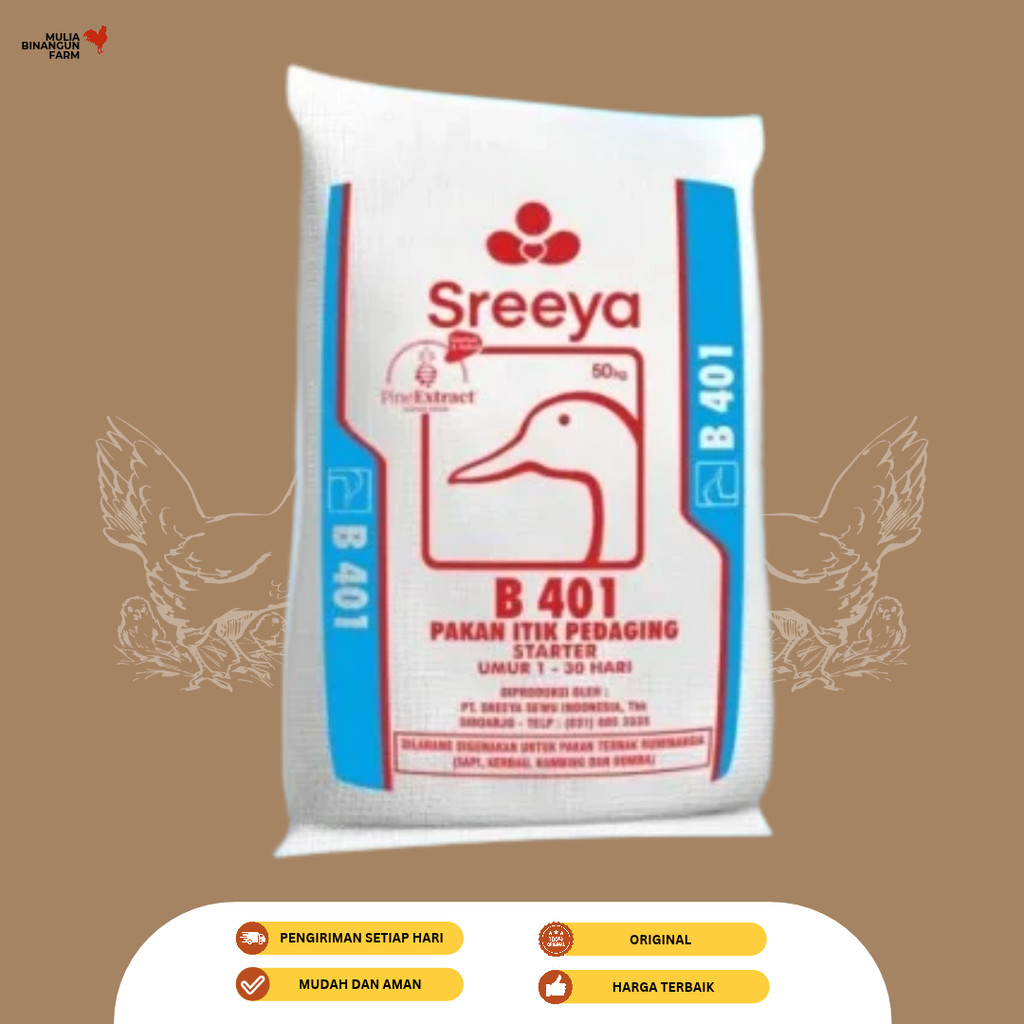 Sreeya B401 Pakan Itik Komplit kemasan ecer 1 kg