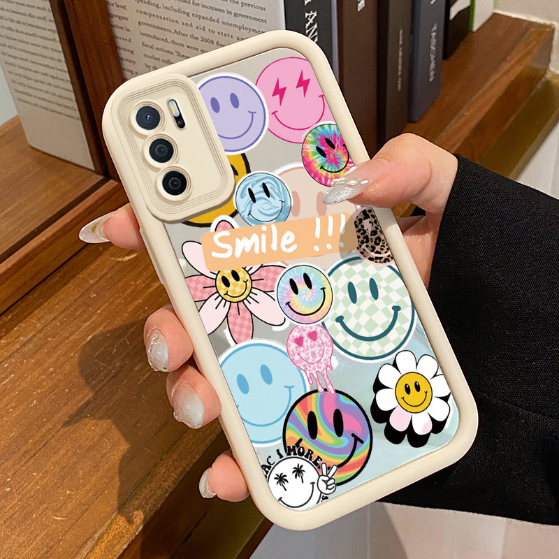 Casing Hp OPPO A16 OPPO A16s OPPO A54s Case HP Casing pola Senyum Kesing Kasing cermin Cesing Siliko