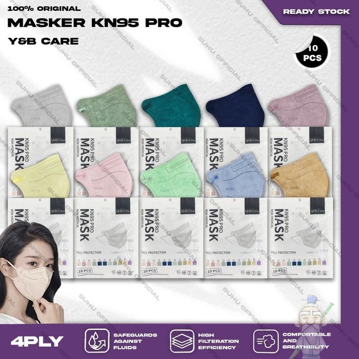 New Masker KN95 PRO Y&B CARE 4Ply Putih Hitam na 95PRO KN 95 PRO