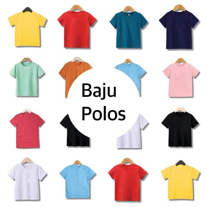 (Good) Kaos Polos / Baju Polos Anak Termurah ( 1-10 Tahun ) Kaos PE KATUN
