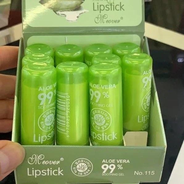 2e0h- 4 Pcs Lip Balm Aloevera 99% Soothing Gel / Lipstick Aloevera Meover