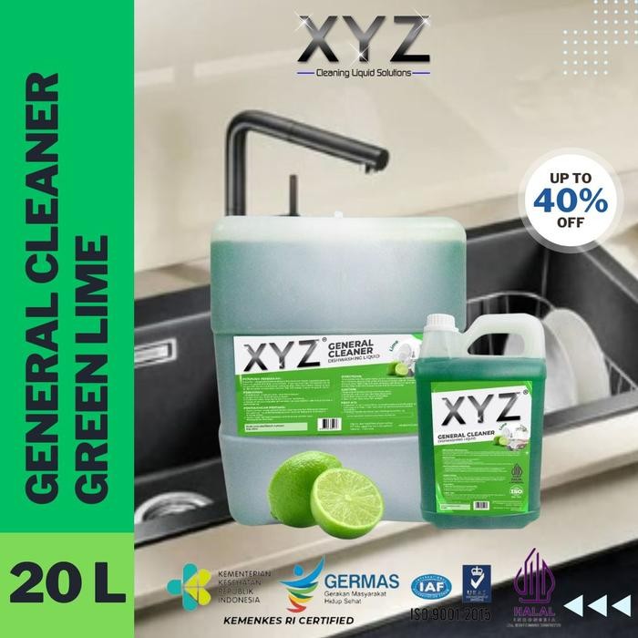 XYZ General Cleaner Green Lime/ DISHWASING / PEMBERSIH UMUM 20000ml / 20 Liter