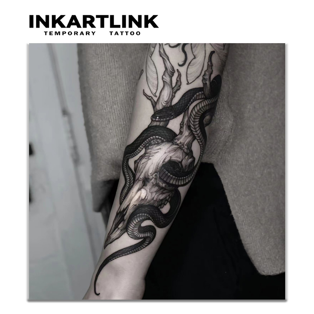 Snake temporary tattoo sticker, waterproof magic tattoo, lasts to 15 days fake tattoo, semi