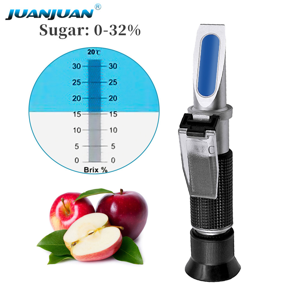 0~32% Brix Refractometer Handheld Sugar Refractometer ATC Fruit Vegetables Juice Beverages Brix