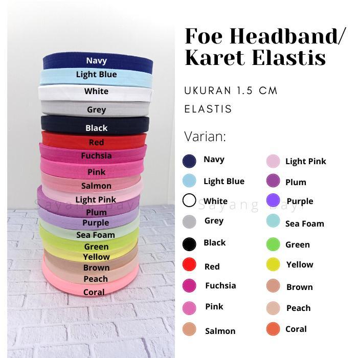 PER ROLL Pita Elastis 1.5 cm / Foe Headband /Karet Elastis