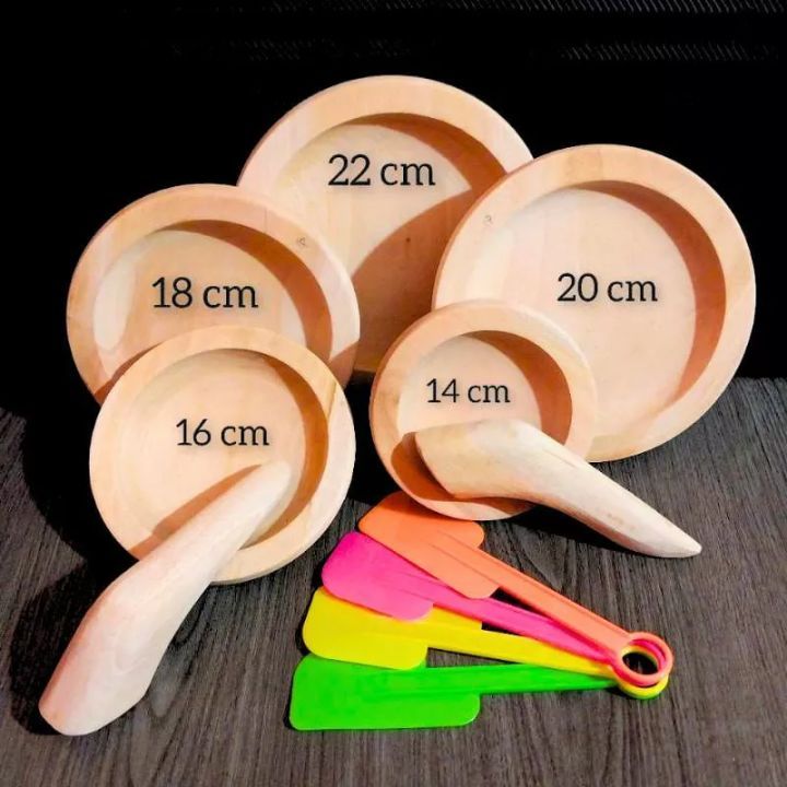 1 SET Cobek Ulekan Kayu Mahoni Size Jumbo 22cm
