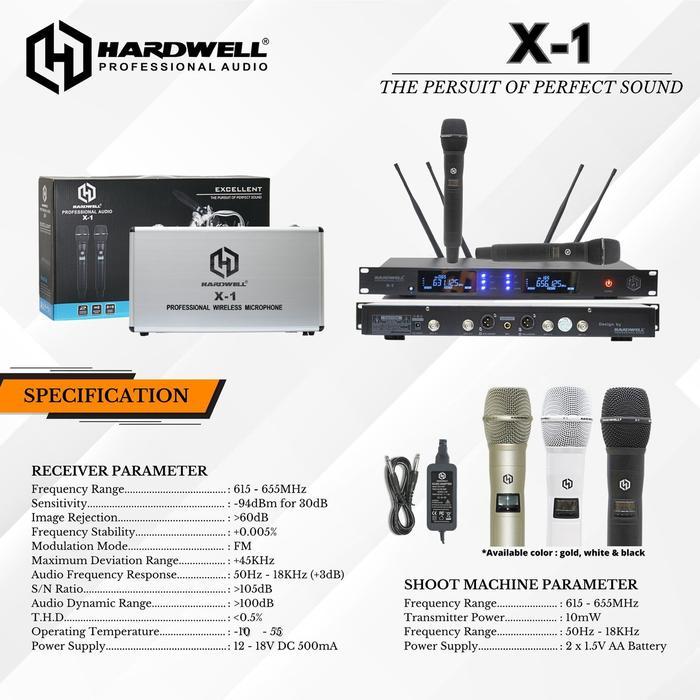 MIC WIRELESS HARDWELL X1 ORIGINAL 2 mic handheld Hardcase