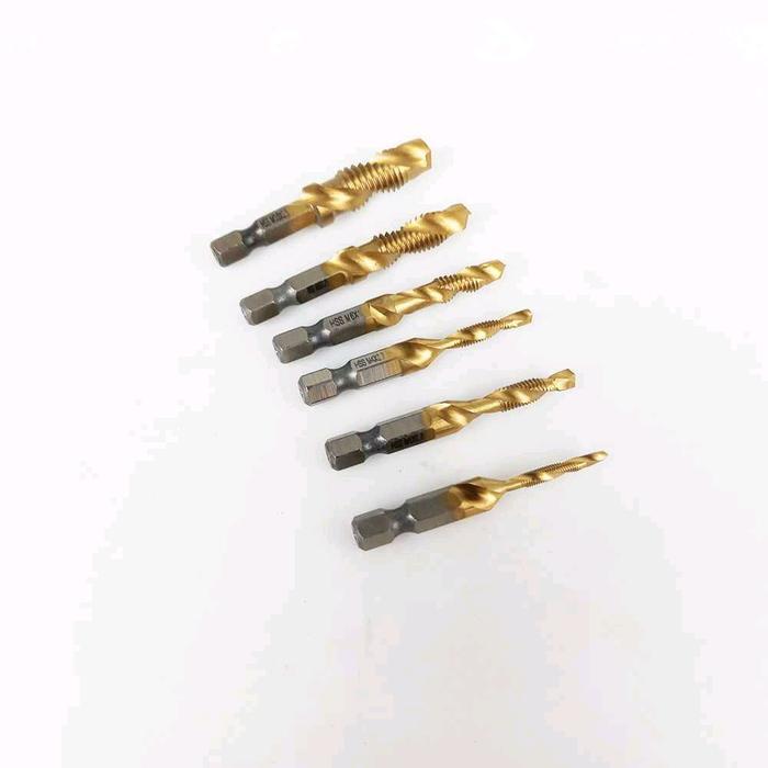 kencana Mata Bor Tap Snei Drat Mata Bor Besi Mata Bor Pembuat Drat Ulir 6 Pcs Hss Steel