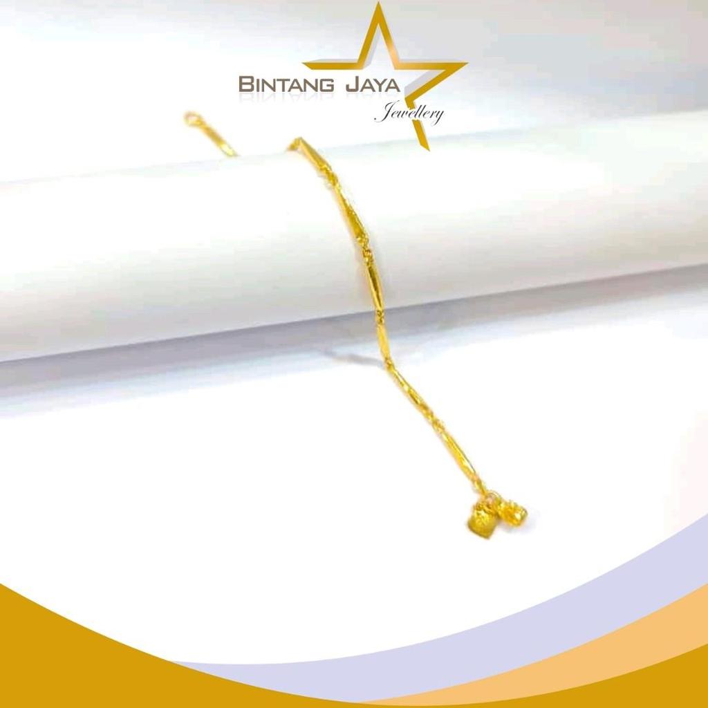 Gelang Emas Asli LM Padi-Padi Kadar (LM99) Berat 10gr Panjang 17.2cm Model Eksklusif Bikin Tangan Ma