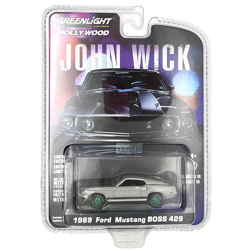 44780 E - GREENLIGHT 1969 Ford Mustang BOSS 429 - John Wick (2014) SPECIAL GREEN MACHINE VARIANT