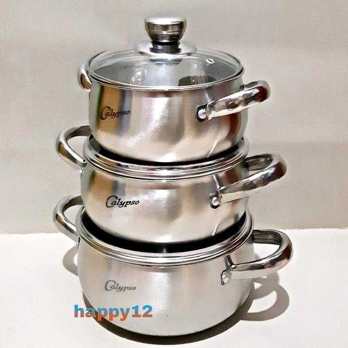 Panci Set Caplyso Isi 3 Pcs/Panci Soup/Soup Pot Calypso Stainless Steel