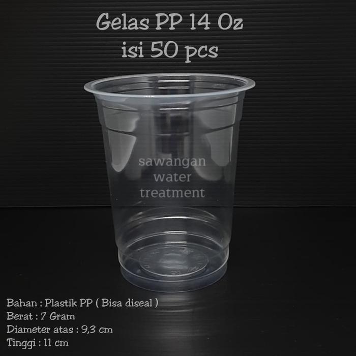 magg- Gelas Pp 14 Oz / Gelas Pp 14Oz / Gelas Plastik 14Oz - No Tutup