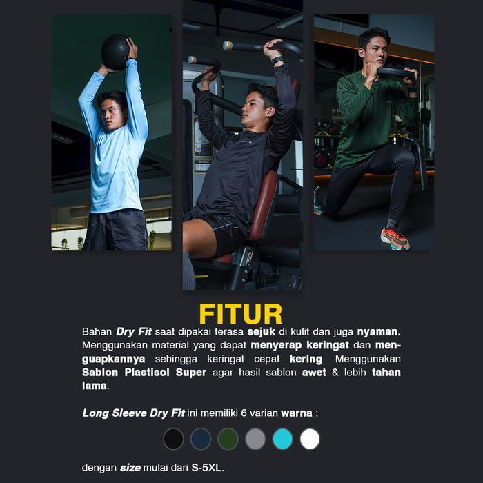 Tiento Setelan Olahraga Kaos Lari Dry Fit Lengan Panjang Baju Running Tiento Celana Jogger Panjang