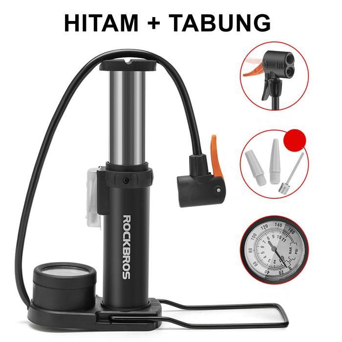 Pompa Injak Angin Ban Sepeda Motor Rockbros Portable Presta Schrader