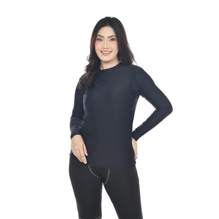 j4xk- Baju Renang / Manset Olahraga / Baju Manset Panjang Hitam Pria Wanita