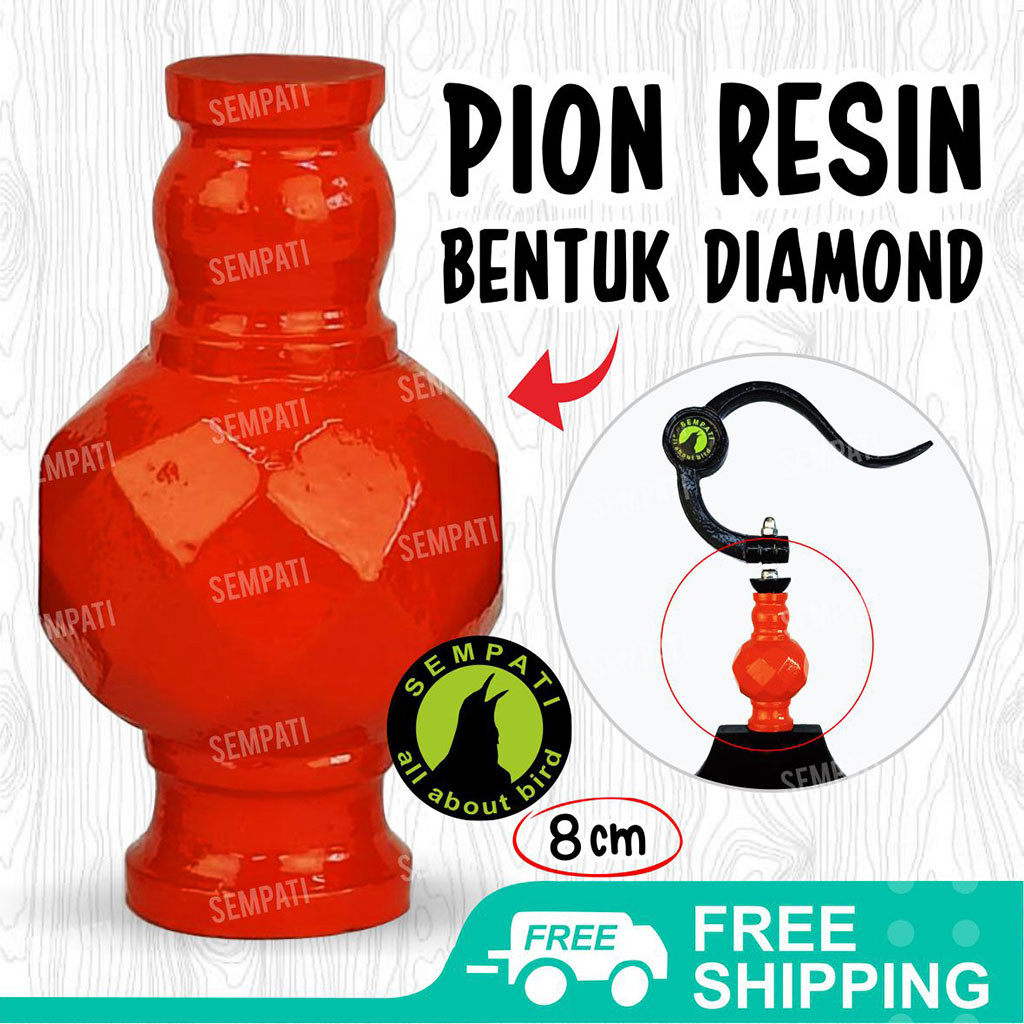 SEMPATI Pion Sangkar Kotak Aksesories Pion Diamond Resin Giok Sangkar Kandang Burung Kacer Kenari
