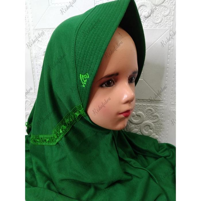 DISKON JILBAB KERUDUNG ANAK SEKOLAH TK/SD SERUT POLOS WARNA HIJAU MADRASAH READY STOCK